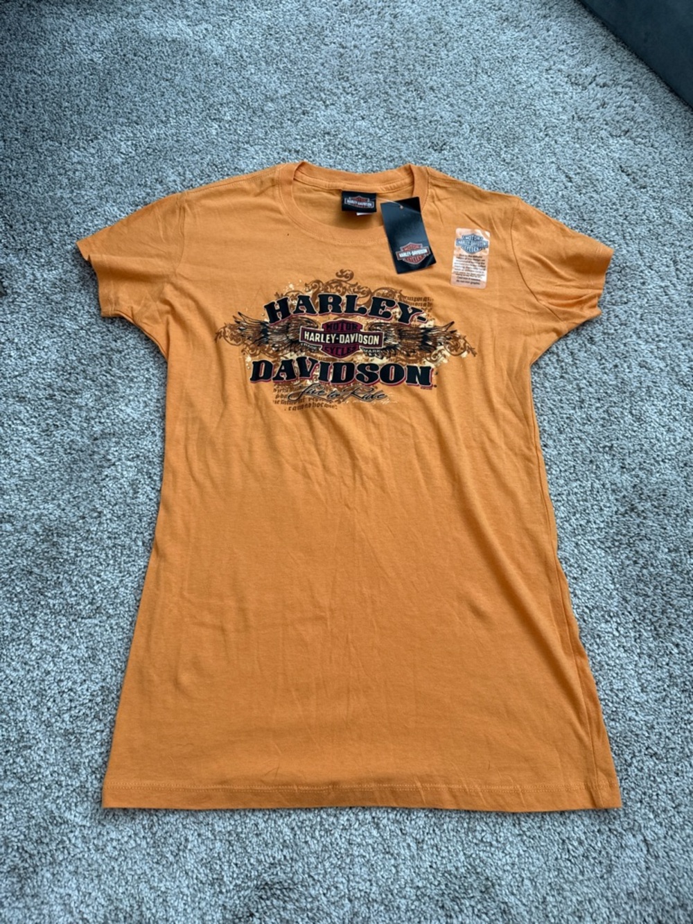 Harley-Davidson Orange Graphic T shirt